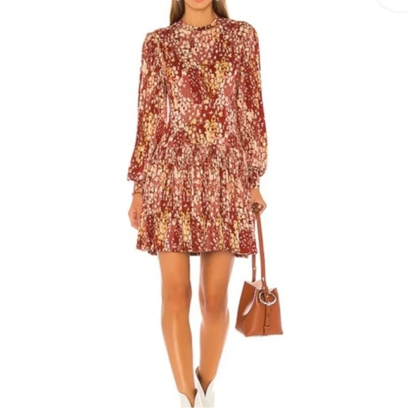 Free People Dress Women’s Sz XS Red Heartbeats Feminine Stretchy Boho Girly - Picture 2 of 10